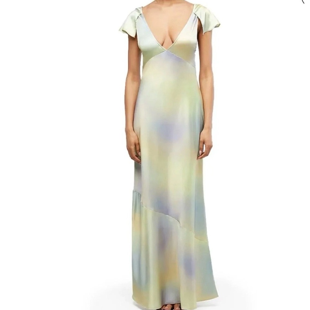 WeWoreWhat Lace Midi Slip Dress inColor Watercolor Size 0 NWT